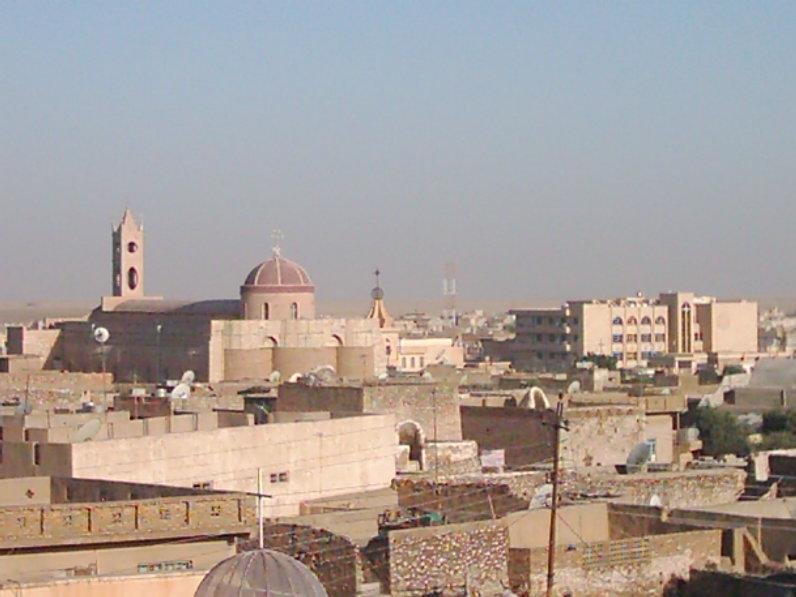 صورة أرشيفية لشارع في بغديدا، المعروفة أيضًا باسم بخديدا أو قره قوش.
